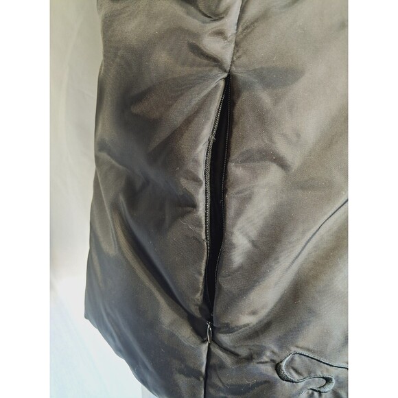 Guess Women’s Down Puffer Jacket Black Embroidered Full Zip Ski Western Large - Picture 9 of 15